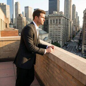 New 2026 Mens 2pc Subtle 2 Tone Pinstriped Black Suit Set, Slim Fit